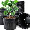 HECTOLIFE 50-Pack 5 Gallon Black Flexible Flower Plant Nursery Pots | Thickened Soft Plastic Seed Starting Container for Succulents, Seedlings, Cuttings, Transplanting