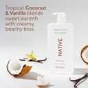 Native Body Wash for Women & Men, Coconut & Vanilla, 36 oz Pump Bottle, Sulfate-Free & Gentle
