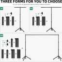 3-in-1 Adjustable Backdrop Stand 10 x 7.5 FT, Portable Photography Background Stand Kit with Carrying Bag, 6 Clamps & 2 Sandbags for Studio, Party, Video, Banner Display