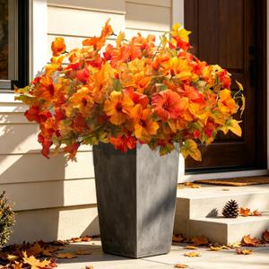 AITISOR Artificial Fall Flowers, Fake Petunias Plants for Outdoor Planters UV Resistant Faux Fall Flowers for Front Door Porch Patio Yard (Orange Yellow), 
Product Dimensions	15"D x 3.8"W x 3.8"H