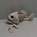 JOYIN Halloween Skeleton Lantern Fish with LED Eye Plastic Bones for Halloween Decoration Party Photo Prop, Graveyard Decor, Indoor Outdoor Spooky Scene(10.2 *5.5 *3)