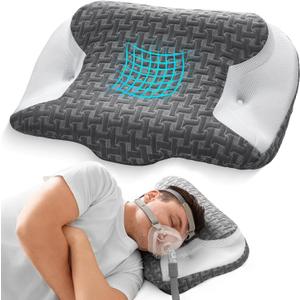 Sleep Apnea Pillow for Cpap Users, Ergonomic Adjustable Memory Foam Cpap Pillows for Side and Back Sleepers, Reducing Air Leaks and Mask Pressure