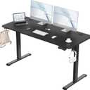 MOUNTUP Electric Height Adjustable Standing Desk, 55 x 24 Inches Sit Stand Desk with Memory Controller, Ergonomic Stand Up Table for Home Office with Splice Board, Black