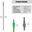 14 Pack 30" Archery Carbon Arrows,Practice Hunting Arrow with Removable Tips Shaft Spine 500 Suitable for Recurve Bows