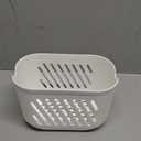 Gatuida Plastic Hanging Basket for Shower, Hanging Shower Caddy, Portable Storage Basket Kitchen Organizer with Hook for Bathroom Kitchen, 8.3 x 5.5 x 5.1 Inch (White)