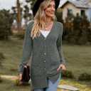 Cardigan for Women Long Sleeve Women Casual Outwear Soft Knit Coat for Women Fashion Trendy(Dark Green, 2XL)