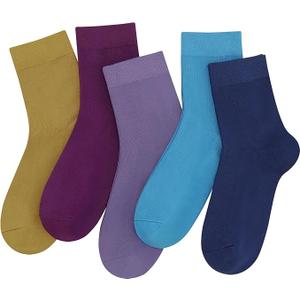 SERISIMPLE Women Thin Viscose Bamboo Socks Crew Lightweight Above Ankle Casual Dress Sock For Ladies Bootie Trouser (4 Pairs Royal Colors)