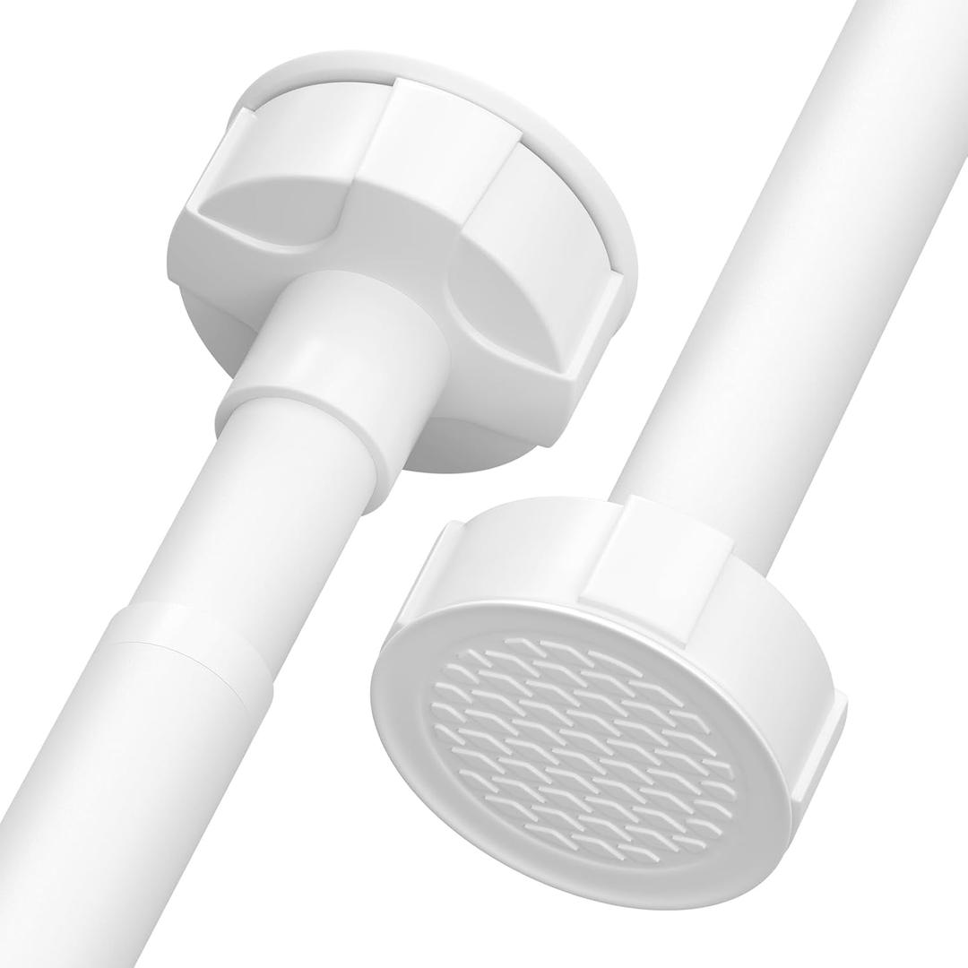 2 Pack Shower Curtain Rod Heavy Duty Tension 48-74 Inch White