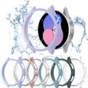 Haojavo [6+8] Pack for Samsung Galaxy Watch FE/Galaxy Watch 5/Galaxy Watch 4 40mm Screen Protector Case, Hard PC Protective Bumper Shell + Anti-Fog Tempered Glass Film, Waterproof Face Cover Set (lavender/lavendergray/d-gray/rosegold/clear/silver)