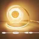 (72)3000K LED Light Strip AC 110V 1M Waterproof Lights 110 Volt Plug-in COB LED Strip Lights 1 Meter Warm White for Outdoor Indoor Kitchen Under Cabinet Lighting (Warm White, 3.28ft)