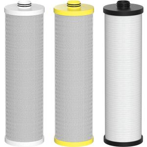 AQ5300+R Water Replacement Filter Cartridges Compatible with Aquasana AQ5300+R, AQ6300M, AQC3MR/Claryum 3Stage Max Flow Water Filter 3 Counts