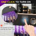 Toothbrush Holders for Bathrooms, Toothbrush Holder Wall Mounted with Toothpaste Dispenser, Rechargeable Cordless Wall Mounted Tooth Brushing Holder