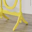 Roundhill Furniture Traditional Queen Anna Style Wood Floor Cheval Mirror, Yellow