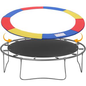 Femitu 14 ft Trampoline pad Replacement, Trampoline Spring Cover, Thickened EPE Foam Tear-Resistant Waterproof Trampoline Safety Pad, No Holes for Pole Trampoline Replacement Pad-Rainbow