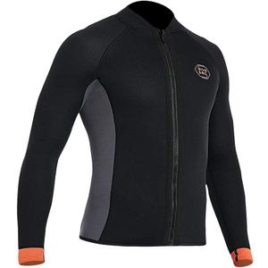 Wetsuit Top Jacket Women Men 3MM Neoprene Long Sleeve Dive Scuba Wet Suit Shirt, 2MM 1.5MM Warm Front Zipper Wetsuits Shirts Vest Surfing Swimming Snorkeling Kayaking Suit in Cold Water Sports XL