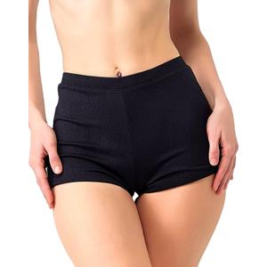 Women's Swim Shorts High Waisted Bikini Swimsuit Bottoms Board Shorts (Black, S)