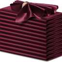 P Pothuiny 12 Pcs Silky Burgundy Satin Napkins 17 x 17 Inches, Square Smooth Wedding Dinner Napkins Satin Cloth Napkins Table Napkins for Banquet Party Restaurant Decor, Thanksgiving, Christmas