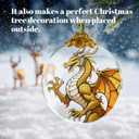 2 x Dragons Christmas Ornaments, Fourth Wing Merch, Wing Dragon Gifts Bookish Decor, 2.75" Glass Fantasy Dragon Ornament for Christmas Tree, Bookshelf & Fantasy Room Decor