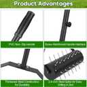 18-inch Rolling Lawn Aerator Tool, 50"-70" Handle Heavy Duty Spike Aerator with Sandbag, 40 Iron Spikes Tighten with Patience, Manual Rolling Aerator Lawn for Yard Garden