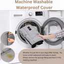 JACKO & CO Premium Dog Car Seat Safe & Cozy Travel Bed Carrier for Small Dogs, Puppies, Pets, Clip-On Leash, Storage Pockets, Water-Resistant, Machine Wash (Grey, Removable - Medium (25-40lbs))