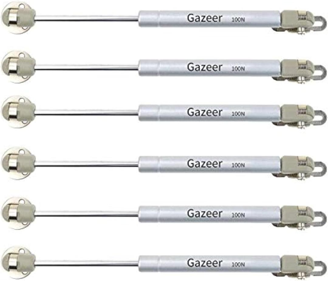 6 Pcs 100N/22.5lb Gas Struts 10inch Cabinet Struts Cabinet Shocks Cabinet Door Lift Pneumatic Support (Silver)