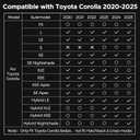 BAMACAR 2020-2025 2026 for Toyota Corolla Sedan Floor Mats Cargo Liner 4Pcs(Not for Hatchback and Cross), All Weather for Corolla Car Mat (Include Hybrid) Trunk Carpet 2021 2022 2023 Car Accessories
