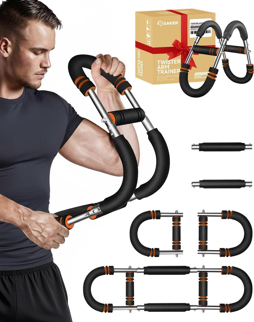 2026 New Saker PowerTwist Arm Trainer, Adjustable Forearm Strengthener, Arm Exercise and Chest Workout Equipment for Home Gym, for Men, Ideas for Fitness Enthusiasts
