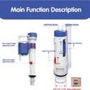 2-Inch Toilet Tank Replacement Kit with Dual Flush Valve - Easy Installation, Leak-Free Seal for Most 2-Piece Toilets