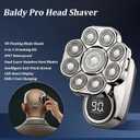 Bawldy Pro Head Shaver, 6-in-1 Detachable Head Shavers with 9D Floating Blade Heads, IPX7 Waterproof, Intelligent LED Display, Rechargeable Cordless Razor for Home & Travel