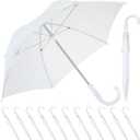 Hillban 12 Pcs Second Line Umbrella, White, Full 32 Inch Arc