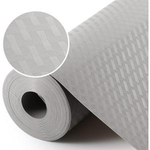 Light Gray Shelf Liners for Kitchen Cabinets Refrigerator Liners Waterproof & Oil-Proof Kitchen Cupboard Liner Drawer Mats EVA Material Non Adhesive Fridge Liner for Shelves 23.6 x 236.2 Inches