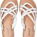 Luoika Women's Wide Width Flat Sandals, Flip Flop Slides Sandal Casual Strapy Sandal Slip on Summer Beach Shoes for Women. Size 7.