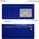 XEYOU Women Slim Rfid Blocking Credit Card Case Holder Wallet Zip ID Case Wallet Small Compact Leather Wallet Coin Purse (Blue)