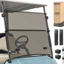 10L0L Golf Cart Windshield for Yamaha Drive 2 2017-Up, Clear/Tinted Folding Windshield with All Heavy Duty Clips, PC Material, Anti-UV & Impact Resistant - Easy Install (Fits Gas/Electric Models)