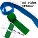 1 Inch Wide Colored Elastic Band for Sewing, Double-Side Knit Elastic Bands for Waistbands, Heavy Stretch Elasticity Elastic for Pants, Skirts & DIY Crafts (12 Color, Total 12 Yards)