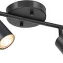 BoostArea LED 2 Light Track Lighting Kit, Black 2 Way Ceiling Spot Lighting, Flexibly Rotatable Light Head for Kitchen, Living Room, Bedroom, GU10 Bulb Not Included