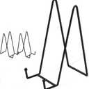 Decolore 10 Inch 3 Pack Large Black Table Easel Plate Stands for Display Plate Holder Display Stand for Decorative Plate, Poster, Tabletop Art and Platter