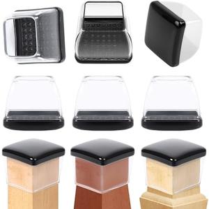 Ezprotekt 24 Pcs Chair Sliders for Carpet, Square Chair Glides for Carpet, Carpet Teflon Furniture Sliders Pads, Chair Leg Protectors Caps for Carpet - for Dining Table Chair, Black XL(Fit: 1.5"-2")