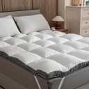 King Mattress Topper - Pillow Top Mattress Topper King, Soft Fluffy Mattress Pad for Back Pain, Extra Thick Supportive Mattress Pad, WhiteOeko-TEX Certified - 2000GSM