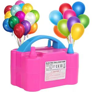 Portable Electric Balloon Pump, Balloon Pump Electric for Quick Production Balloon Arches, Automatic Balloon Air Pump Dual Nozzle Inflator for/Party/Wedding Decorations etc (US Plug)