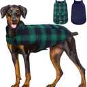 Kuoser Dog Winter Coat, Reversible Dog Jacket, Warm Doggie Coat British Style Puppy Cold Weather Coats, Windproof Pet Clothes for Extra Large Dogs Green (XXXL (Chest Girth: 35.4-43.3''))