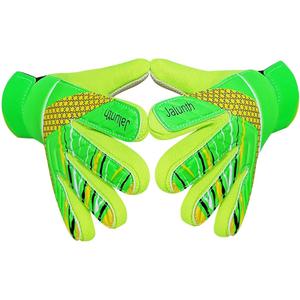 Jalunth Goalkeeper Goalie Soccer Gloves Kids Youth Goal Keeper Field Player Glove Boys Girls Embossed Anti-Slip Latex Palm Soft Pu Hand Back (Size 8 Suitable for 11-13 Years,  Green)
