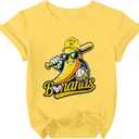 Baseball Shirts for Toddler Girl Boy Baseball Player T Shirt Game Day Sports Fan Short Sleeve Tee Top (Yellow, S)