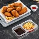 Double Compartment Condiment Containers with Lids Portable Reusable Sauce Container 2 Compartment Snack Containers for Condiments or Dips (20)