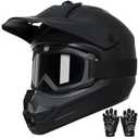 TRIANGLE Youth Kids Dirt Bike Helmet DOT Approved, Full Face Motocross Set Includes goggles and gloves, features adjustable sun visor and removable washable liner for ATV BMX off-road riding, Size: Small