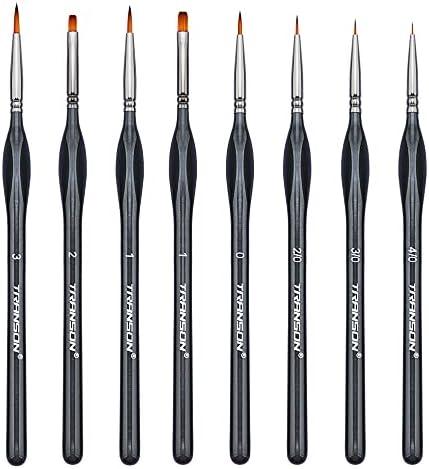 Transon Fine Detail Art Paint Brush Set 5pcs with Triangular Handle for Miniatures Model Craft Face Painting Suitable for Acrylic Gouache Watercolor Oil