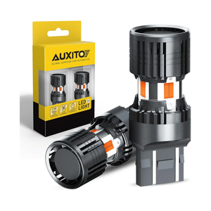 AUXITO 2025 Latest CANBUS 7440 7443 LED Bulbs Amber Yellow with Built-in Resistor Anti Hyper Flash 7440NA 7441 7444 7444NA W21W WY21W Error Free LED Front Rear Turn Signal Lights, Pack of 2