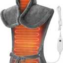 Snailax Heating Pad for Back Pain Relief, Christmas Gifts, Large Heating Pad for Neck Shoulder Back, Neck Warmer Weighted Wearable Back Heated Pad, Auto Shut Off, (Grey) (24"x33")