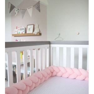 Fierceriver Pink Braided Crib Bumper, 90 x 5 Inches