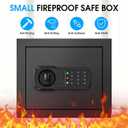 1.3 Cub Small Fire Safes Document Box Home, Security Home Safes Water and Fireproof with Digital Keypad, Spare Keys and Removable Shelf, Anti-Theft Fireproof Waterproof Safe for Home Money Valuables